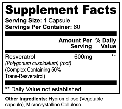 Vital Longevity - Resveratrol 50% 600mg